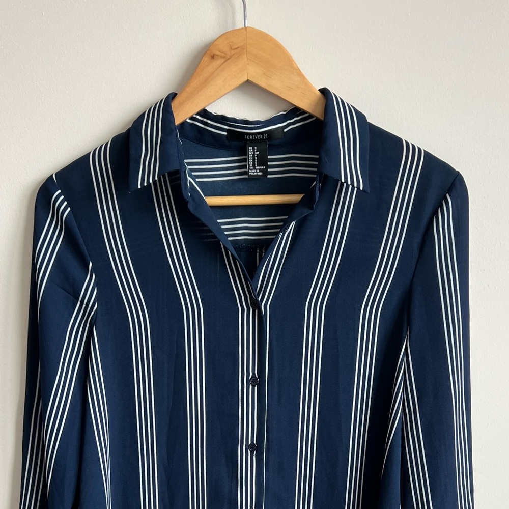 Stripped blue shirt dress